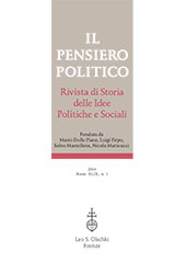 Fascículo, Il pensiero politico : rivista di storia delle idee politiche e sociali : XLIX, 1, 2016, L.S. Olschki