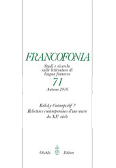 Issue, Francofonia : studi e ricerche sulle letterature di lingua francese : 71, 2, 2016, L.S. Olschki