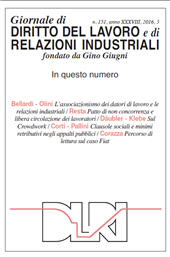 Heft, Giornale di diritto del lavoro e di relazioni industriali : 151, 3, 2016, Franco Angeli