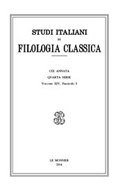 Issue, Studi italiani di filologia classica : 1, 2016, Le Monnier