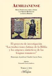 Heft, Aemilianense : revista internacional sobre la génesis y los orígenes históricos de las lenguas romances : IV, 2016, Cilengua - Centro Internacional de Investigación de la Lengua Española