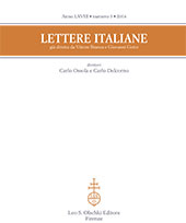 Issue, Lettere italiane : LXVIII, 3, 2016, L.S. Olschki