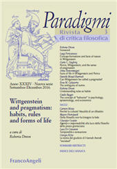 Fascículo, Paradigmi : rivista di critica filosofica : XXXIV, 3, 2016, Franco Angeli