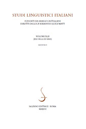 Fascículo, Studi linguistici italiani : 1, 2016, Salerno