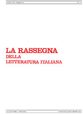 Fascículo, La rassegna della letteratura italiana : 120, 1/2, 2016, Le Lettere
