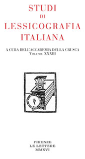 Fascículo, Studi di lessicografia italiana : XXXIII, 2016, Le Lettere