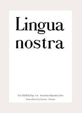 Issue, Lingua nostra : LXXVII, 3/4, 2016, Le Lettere