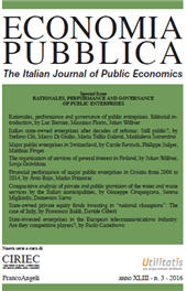Artikel, Rationales, performance and governance of public entreprises : editorial introduction, Franco Angeli