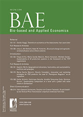 Issue, Bio-based and Applied Economics : 5, 2, 2016, Firenze University Press