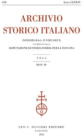 Issue, Archivio storico italiano : 650, 4, 2016, L.S. Olschki