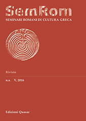 Fascicolo, Seminari romani di cultura greca : n.s. V, 2016, Edizioni Quasar