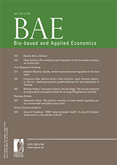 Heft, Bio-based and Applied Economics : 5, 3, 2016, Firenze University Press