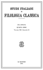 Fascículo, Studi italiani di filologia classica : 2, 2016, Le Monnier