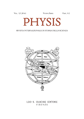 Heft, Physis : rivista internazionale di storia della scienza : LI, 1/2, 2016, L.S. Olschki
