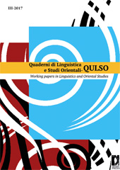 Fascicule, Quaderni di Linguistica e Studi Orientali = Working Papers in Linguistics and Oriental Studies : 3, 2017, Firenze University Press