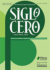 Fascicolo, Siglo Cero : Revista Española sobre Discapacidad Intelectual : 47, 1, 2016, Ediciones Universidad de Salamanca