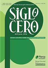 Fascicolo, Siglo Cero : Revista Española sobre Discapacidad Intelectual : 47, 2, 2016, Ediciones Universidad de Salamanca