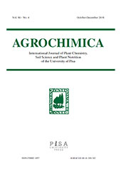 Heft, Agrochimica : International Journal of Plant Chemistry, Soil Science and Plant Nutrition of the University of Pisa : 60, 4, 2016, Pisa University Press