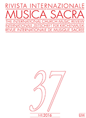Issue, Rivista internazionale di musica sacra : XXXVII, 1/2, 2016, Libreria musicale italiana