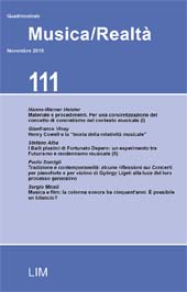 Fascículo, Musica/Realtà : 111, 3, 2016, Libreria musicale italiana