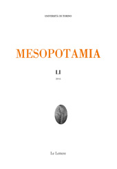 Fascicolo, Mesopotamia : rivista di archeologia, epigrafia e storia orientale antica : LI, 2016, Le Lettere