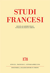 Issue, Studi francesi : 178, 1, 2016, Rosenberg & Sellier
