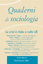 Fascicolo, Quaderni di sociologia : 72, 3, 2016, Rosenberg & Sellier