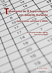 E-book, Tratamiento de la supervivencia con datos de duración : aplicaciones con Excel y Stata, Cordón Lagares, Encarnación, Universidad de Huelva