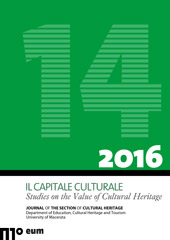 Fascicule, Il capitale culturale : studies on the value of cultural heritage : 14, 2, 2016, EUM-Edizioni Università di Macerata