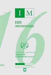 Articolo, I laici testes qualificati per assistere al matrimonio canonico : facoltà speciale?, Urbaniana university press