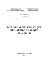E-book, Bibliographie analytique de l'Afrique antique : XLIV (2010), École française de Rome