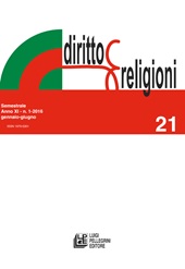 Issue, Diritto e religioni : 21, 1, 2016, Pellegrini