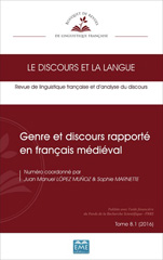 E-book, Genre et discours rapporté en français médiéval : Tome 8. 1 (2016), EME Editions