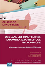 E-book, Langues minoritaires en contexte plurilingue francophone : Mélanges en hommage à Ahmed Boukous : 2016 - 42/1, EME Editions