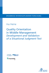 E-book, Quality Orientation in Middle Management Development and Validation of a Situational Judgment Test, Apprimus Wissenschaftsverlag