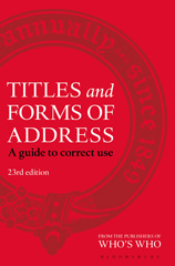 E-book, Titles and Forms of Address, Bloomsbury Publishing