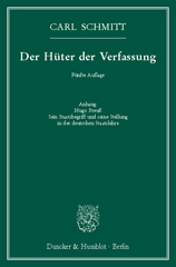eBook, Der Hüter der Verfassung. : Anhang: Hugo Preuß. Sein Staatsbegriff und seine Stellung in der deutschen Staatslehre., Duncker & Humblot