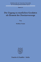 E-book, Der Zugang zu staatlichen Geodaten als Element der Daseinsvorsorge., Damm, Matthias, Duncker & Humblot