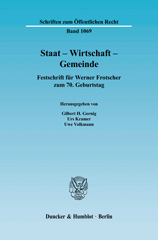 E-book, Staat - Wirtschaft - Gemeinde. : Festschrift für Werner Frotscher zum 70. Geburtstag., Duncker & Humblot