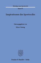 eBook, Inspirationen des Sportrechts., Duncker & Humblot