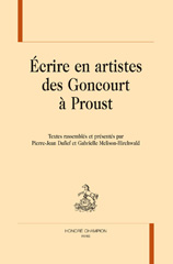 E-book, Écrire en artistes des Goncourt à Proust, Honoré Champion