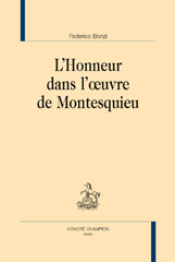 E-book, L'honneur dans l'oeuvre de Montesquieu, Bonzi, Federico, Honoré Champion