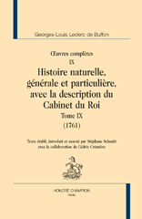 eBook, Oeuvres complètes : Histoire naturelle, générale et particulière, avec la description du Cabinet du roi : 1761, Honoré Champion