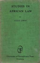 eBook, Studies in African Native Law, ISD