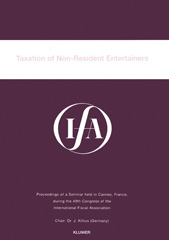 eBook, IFA : Taxation of Non-Resident Entertainers, Kluwer Law International