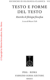 eBook, Testo e forme del testo : ricerche di filologia filosofica, Fabrizio Serra