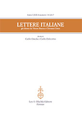 Issue, Lettere italiane : LXIX, 1, 2017, L.S. Olschki