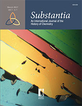Issue, Substantia : an International Journal of the History of Chemistry : 1, 1, 2017, Firenze University Press