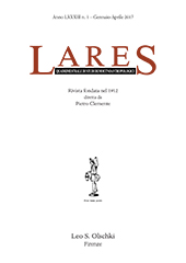 Fascicolo, Lares : rivista quadrimestrale di studi demo-etno-antropologici : LXXXIII, 1, 2017, L.S. Olschki