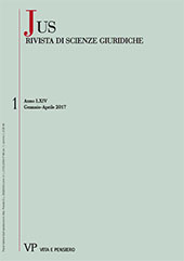 Fascículo, Jus : rivista di scienze giuridiche : 1, 2017, Vita e Pensiero